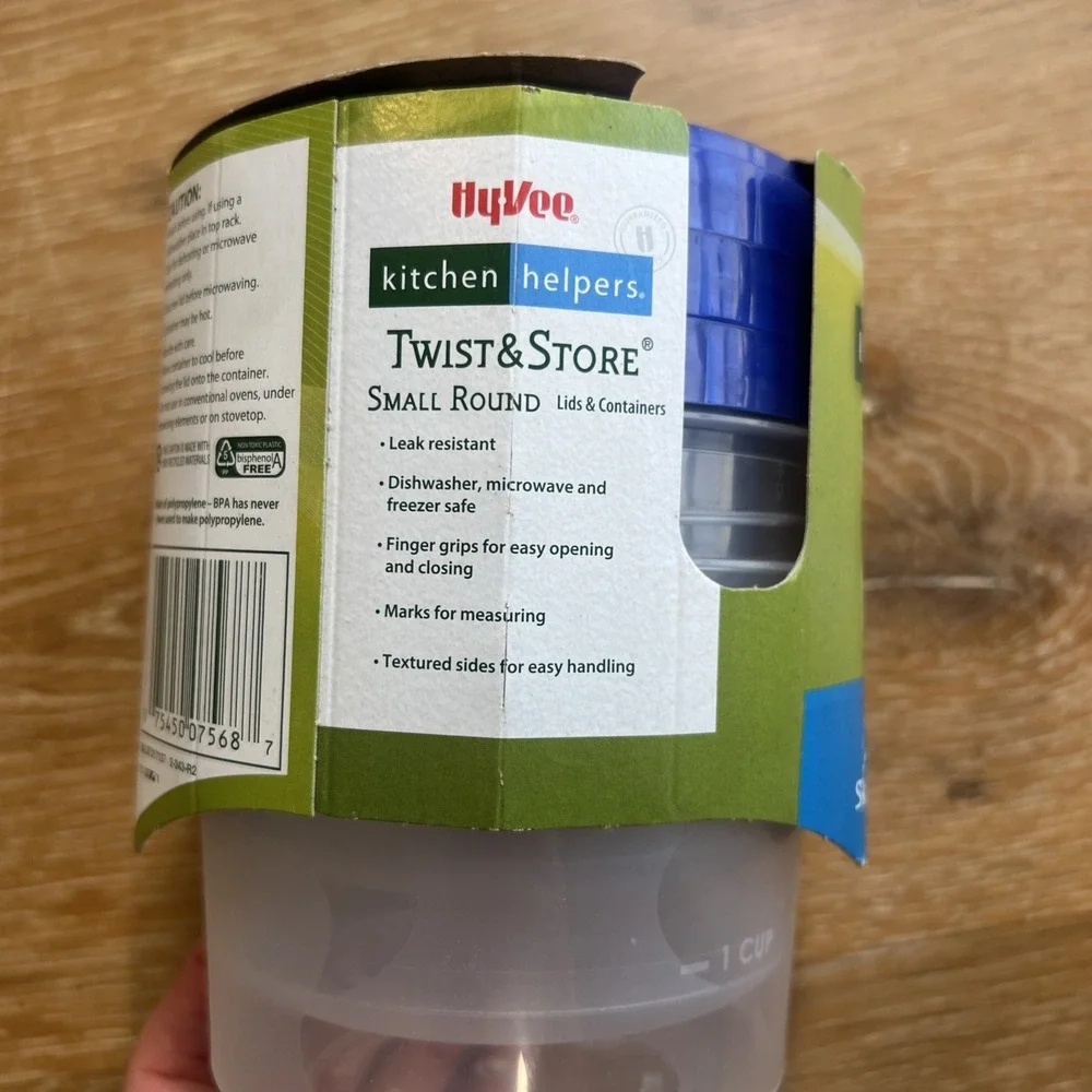 Twist & Store‎ Containers Small Round 3 Pack Containers With Lid 16 Oz New